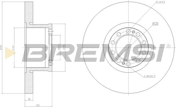 Bremsi CD5303S - Гальмівний диск autocars.com.ua