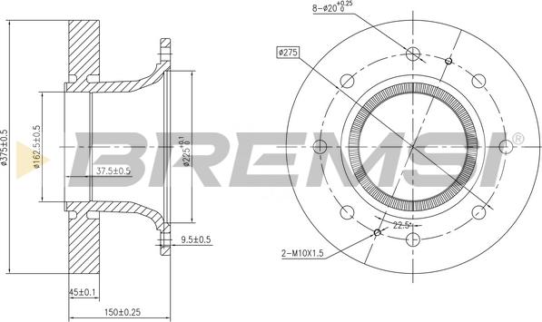 Bremsi CD5305S - Гальмівний диск autocars.com.ua