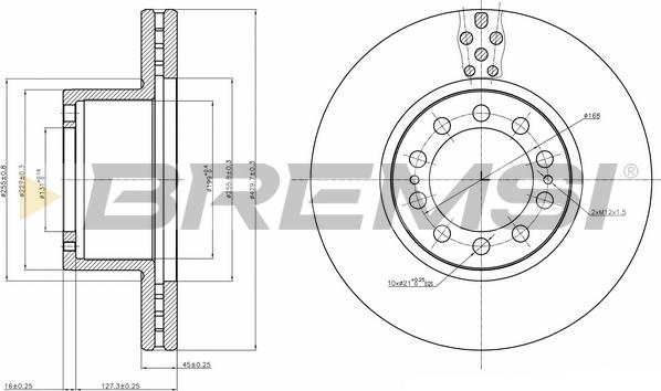 Bremsi CD5323V - Гальмівний диск autocars.com.ua