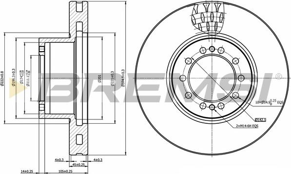 Bremsi CD5324V - Гальмівний диск autocars.com.ua