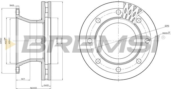 Bremsi CD5325V - Гальмівний диск autocars.com.ua