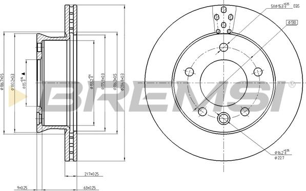 Bremsi CD5361V - Гальмівний диск autocars.com.ua