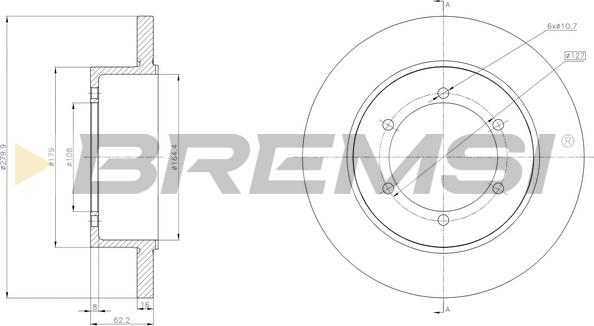 Bremsi CD5369S - Гальмівний диск autocars.com.ua