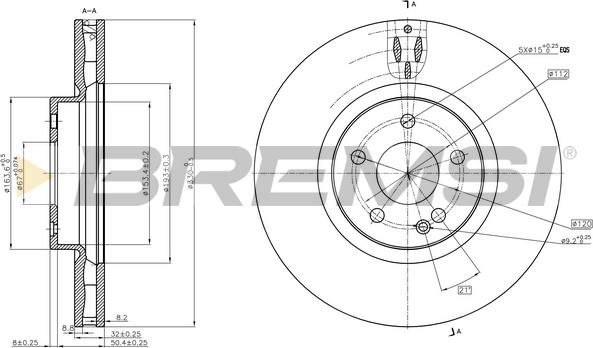 Bremsi CD5379V - Гальмівний диск autocars.com.ua