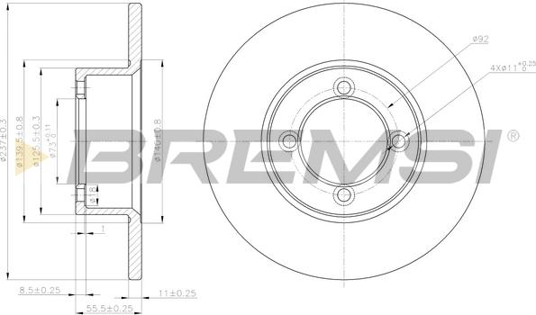 Bremsi CD6001S - Гальмівний диск autocars.com.ua