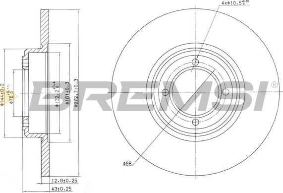 Bremsi CD6012S - Тормозной диск autodnr.net