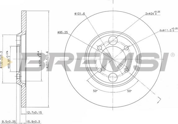 Bremsi CD6034S - Гальмівний диск autocars.com.ua