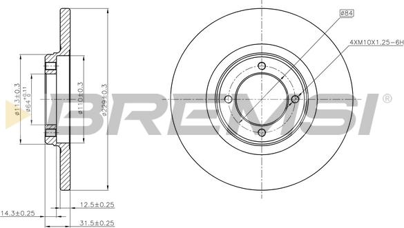 Bremsi CD6049S - Гальмівний диск autocars.com.ua