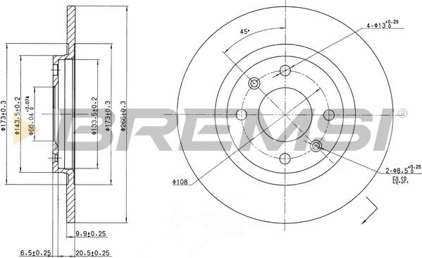 Bremsi CD6051S - Гальмівний диск autocars.com.ua