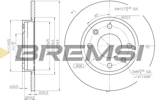 Bremsi CD6059S - Гальмівний диск autocars.com.ua