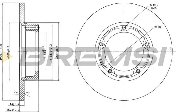 Bremsi CD6061S - Гальмівний диск autocars.com.ua