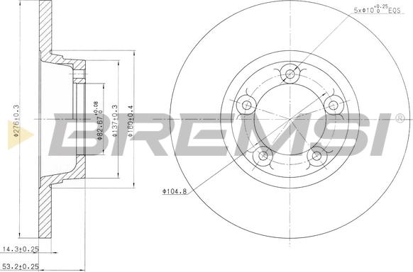 Bremsi CD6065S - Гальмівний диск autocars.com.ua