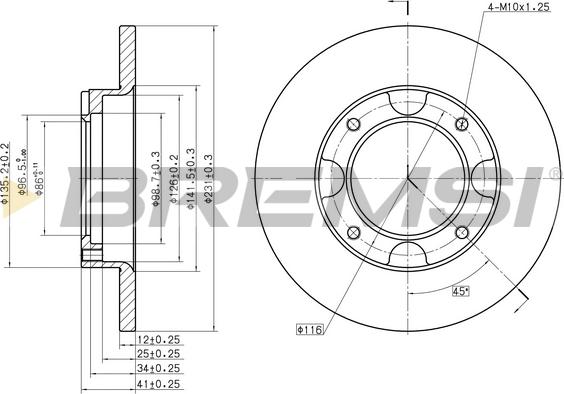 Bremsi CD6087S - Гальмівний диск autocars.com.ua