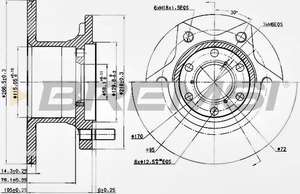 Bremsi CD6089S - Гальмівний диск autocars.com.ua