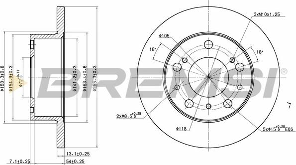 Bremsi CD6117S - Гальмівний диск autocars.com.ua