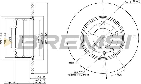 Bremsi CD6119S - Гальмівний диск autocars.com.ua