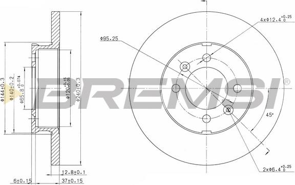 Bremsi CD6123S - Гальмівний диск autocars.com.ua