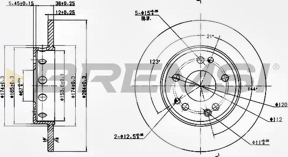 Bremsi CD6124S - Гальмівний диск autocars.com.ua