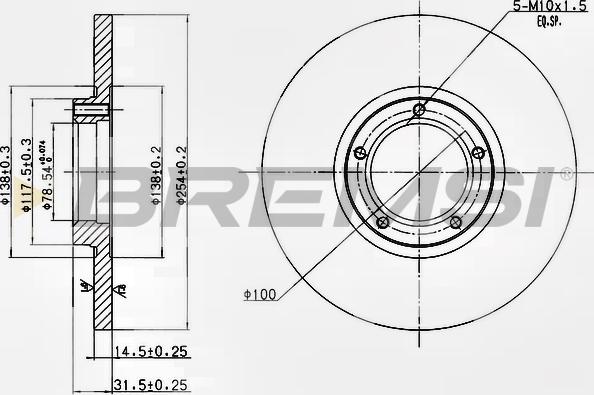 Bremsi CD6138S - Гальмівний диск autocars.com.ua