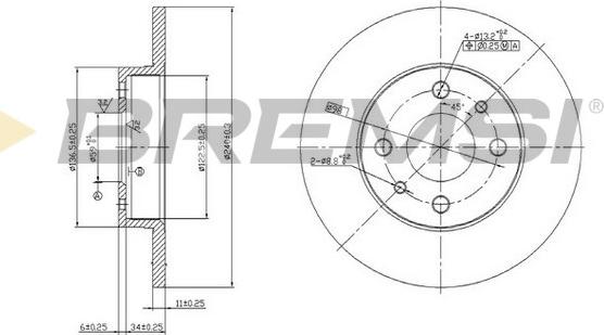 Bremsi CD6140S - Гальмівний диск autocars.com.ua