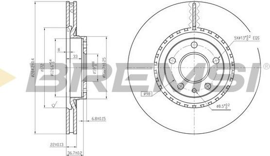 Bremsi CD6156V - Гальмівний диск autocars.com.ua