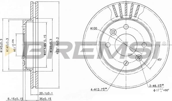 Bremsi CD6158V - Гальмівний диск autocars.com.ua