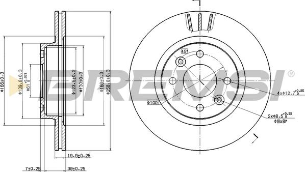 Bremsi CD6159V - Гальмівний диск autocars.com.ua