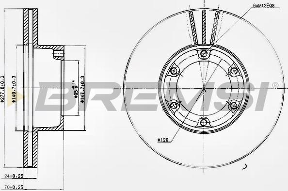 Bremsi CD6172V - Гальмівний диск autocars.com.ua