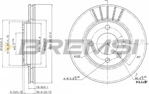 Bremsi CD6175V - Гальмівний диск autocars.com.ua