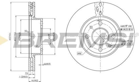 Bremsi CD6178V - Гальмівний диск autocars.com.ua