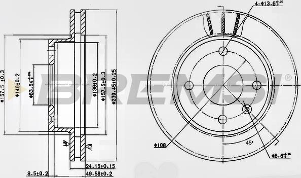 Bremsi CD6183V - Тормозной диск autodnr.net