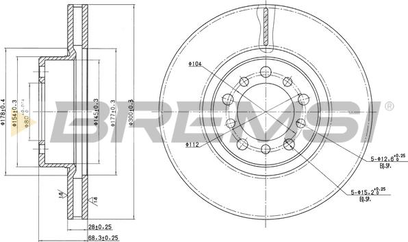 Bremsi CD6185V - Гальмівний диск autocars.com.ua