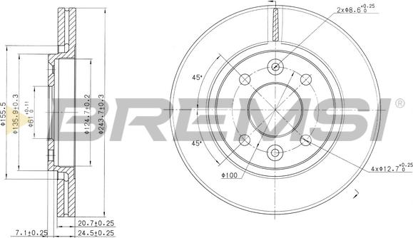 Bremsi CD6186V - Гальмівний диск autocars.com.ua