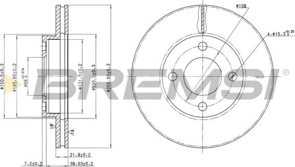 Bremsi CD6193V - Гальмівний диск autocars.com.ua