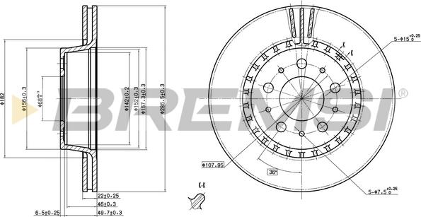 Bremsi CD6194V - Тормозной диск autodnr.net