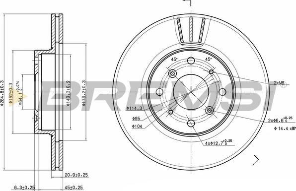 Bremsi CD6201V - Гальмівний диск autocars.com.ua