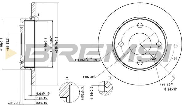 Bremsi CD6208S - Гальмівний диск autocars.com.ua