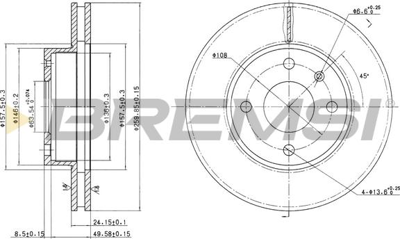 Bremsi CD6209V - Гальмівний диск autocars.com.ua