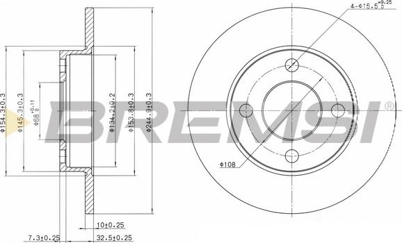 Bremsi CD6216S - Гальмівний диск autocars.com.ua