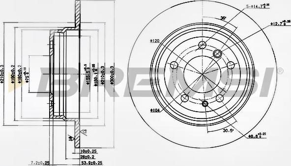 Bremsi CD6221S - Гальмівний диск autocars.com.ua