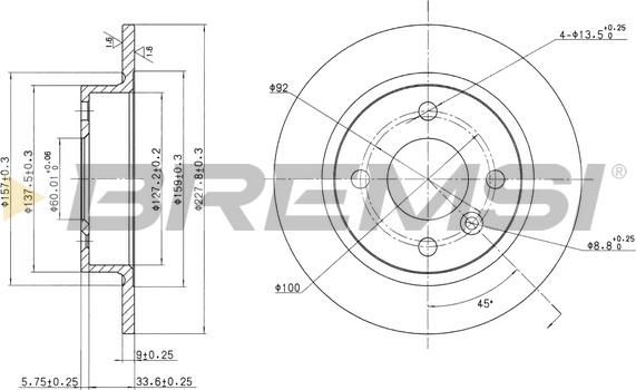 Bremsi CD6226S - Гальмівний диск autocars.com.ua