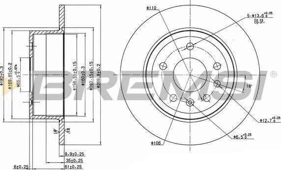 Bremsi CD6239S - Гальмівний диск autocars.com.ua