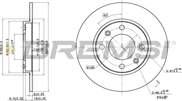 Bremsi CD6244S - Гальмівний диск autocars.com.ua