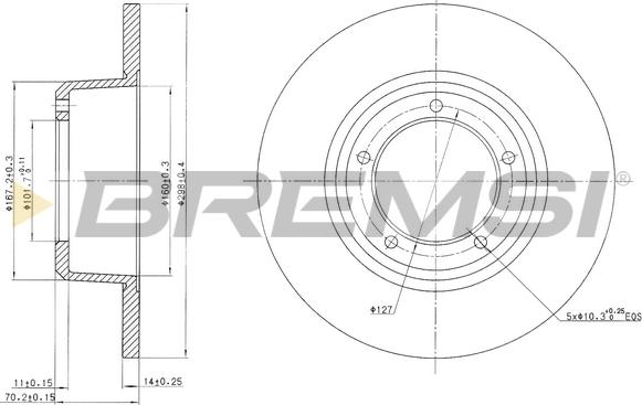 Bremsi CD6246S - Гальмівний диск autocars.com.ua