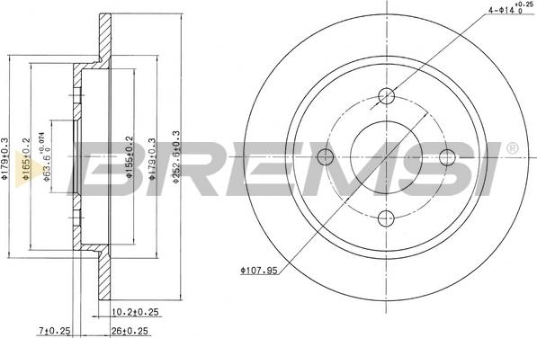 Bremsi CD6281S - Гальмівний диск autocars.com.ua