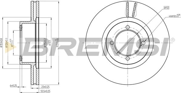 Bremsi CD6305V - Гальмівний диск autocars.com.ua