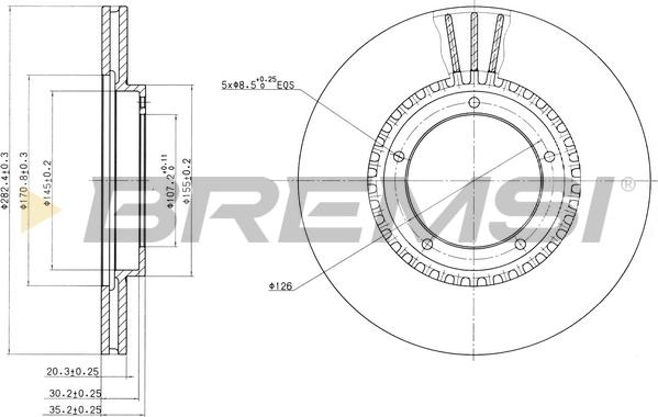 Bremsi CD6312V - Гальмівний диск autocars.com.ua