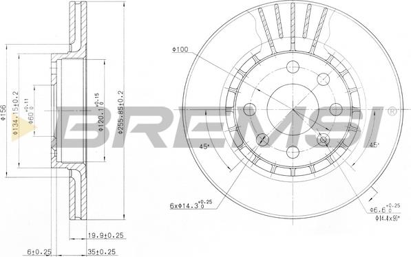 Bremsi CD6328V - Гальмівний диск autocars.com.ua