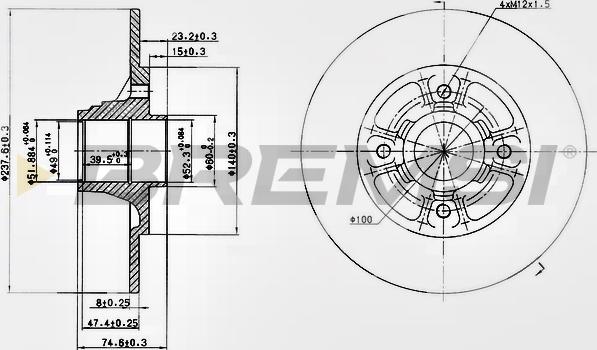 Bremsi CD6333S - Гальмівний диск autocars.com.ua