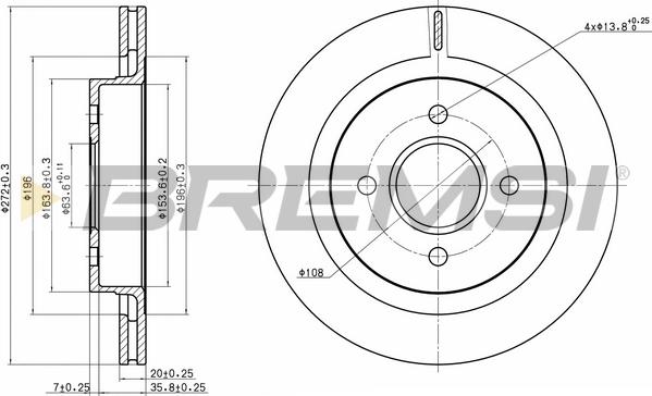 Bremsi CD6338V - Гальмівний диск autocars.com.ua